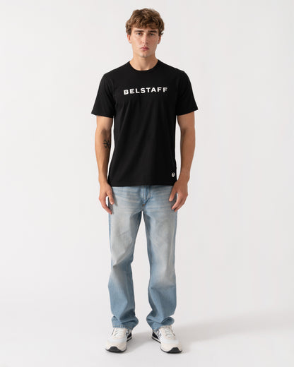 Outfit shot of Belstaff Mens Belstaff Logo T-Shirt - Black