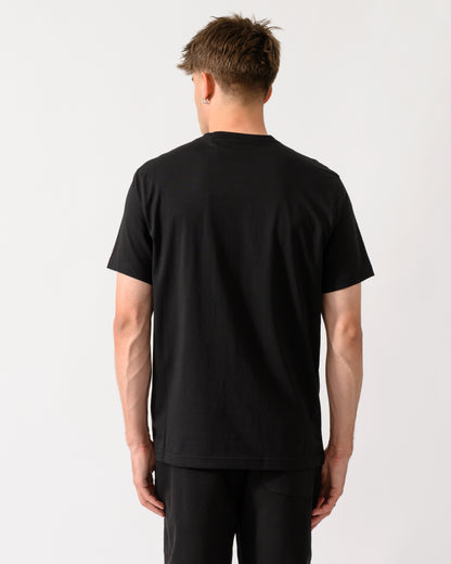 back shot of a model wearing a Belstaff Mens Icon Logo T-Shirt in Black