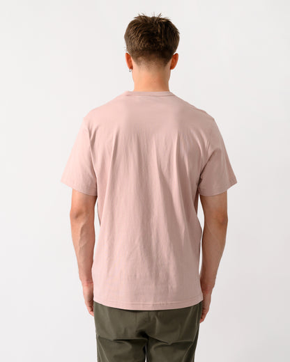 back shot of model wearing a Belstaff Mens Icon Logo T-Shirt in Dusk Pink