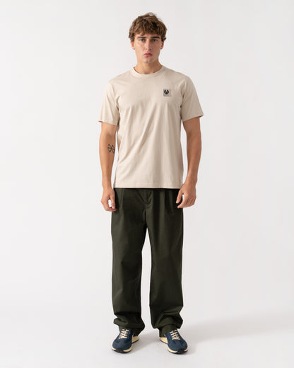 Belstaff Mens Icon Logo T - Shirt - Pale Stone | CHO | Designer Mens Short Sleeve T - Shirts