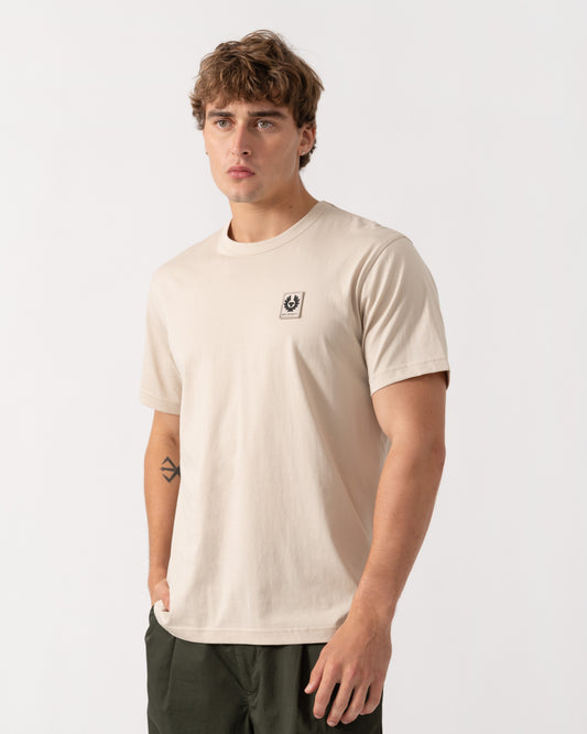 Belstaff Mens Icon Logo T - Shirt - Pale Stone | CHO | Designer Mens Short Sleeve T - Shirts