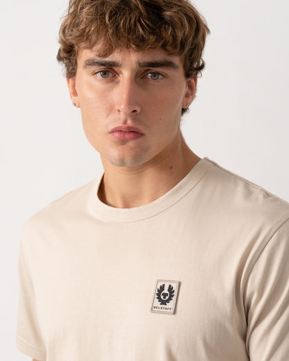Belstaff Mens Icon Logo T - Shirt - Pale Stone | CHO | Designer Mens Short Sleeve T - Shirts