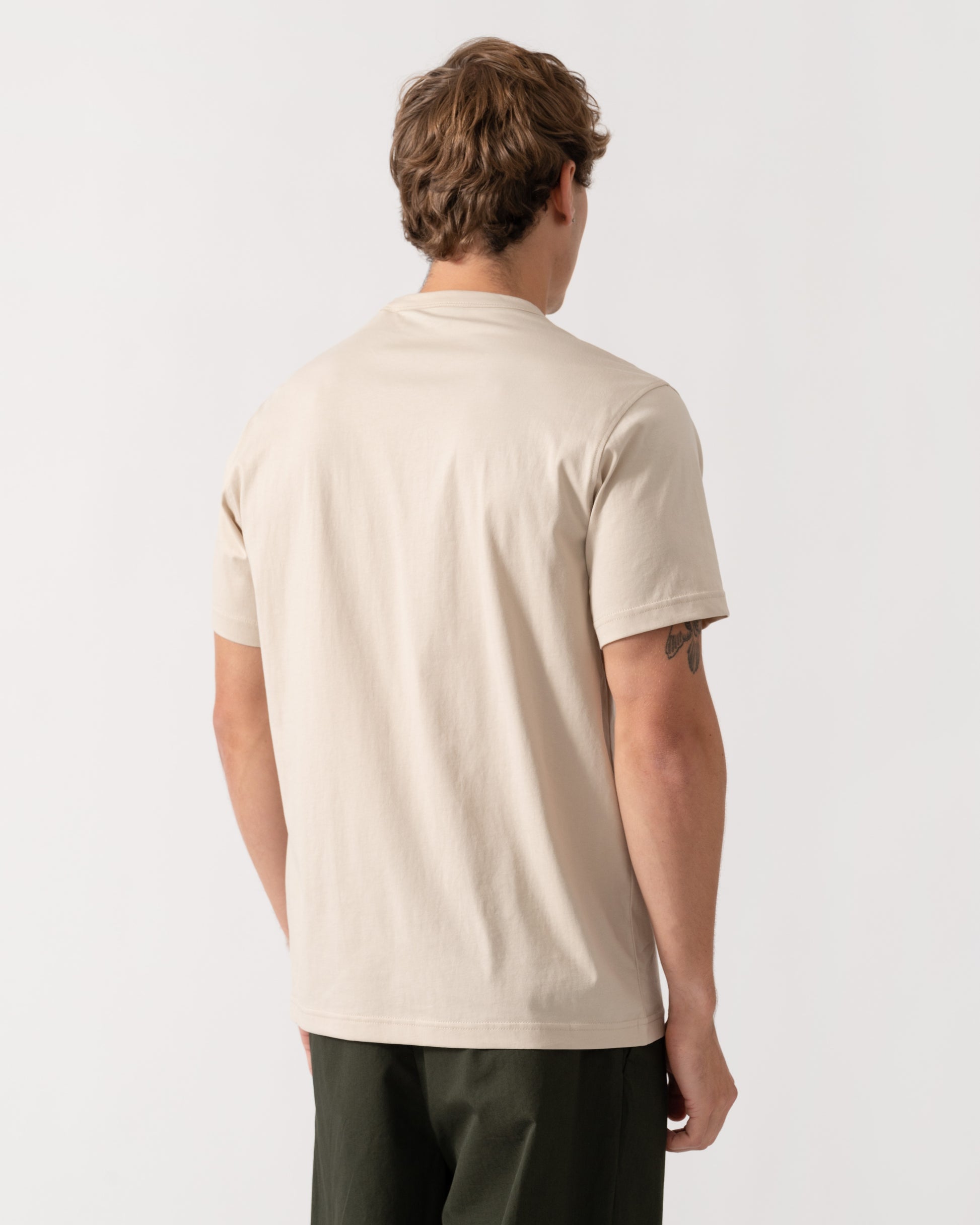 Belstaff Mens Icon Logo T - Shirt - Pale Stone | CHO | Designer Mens Short Sleeve T - Shirts