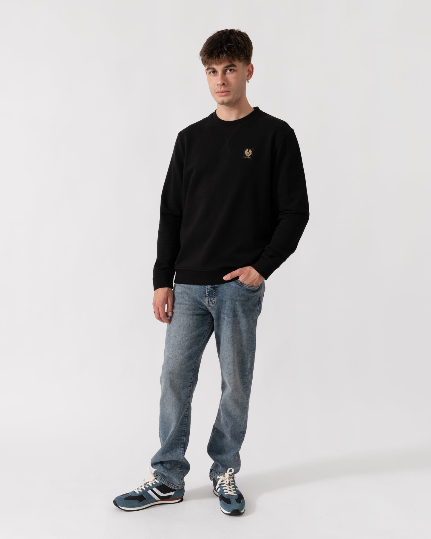 Belstaff Mens Logo Sweatshirt - Black full length