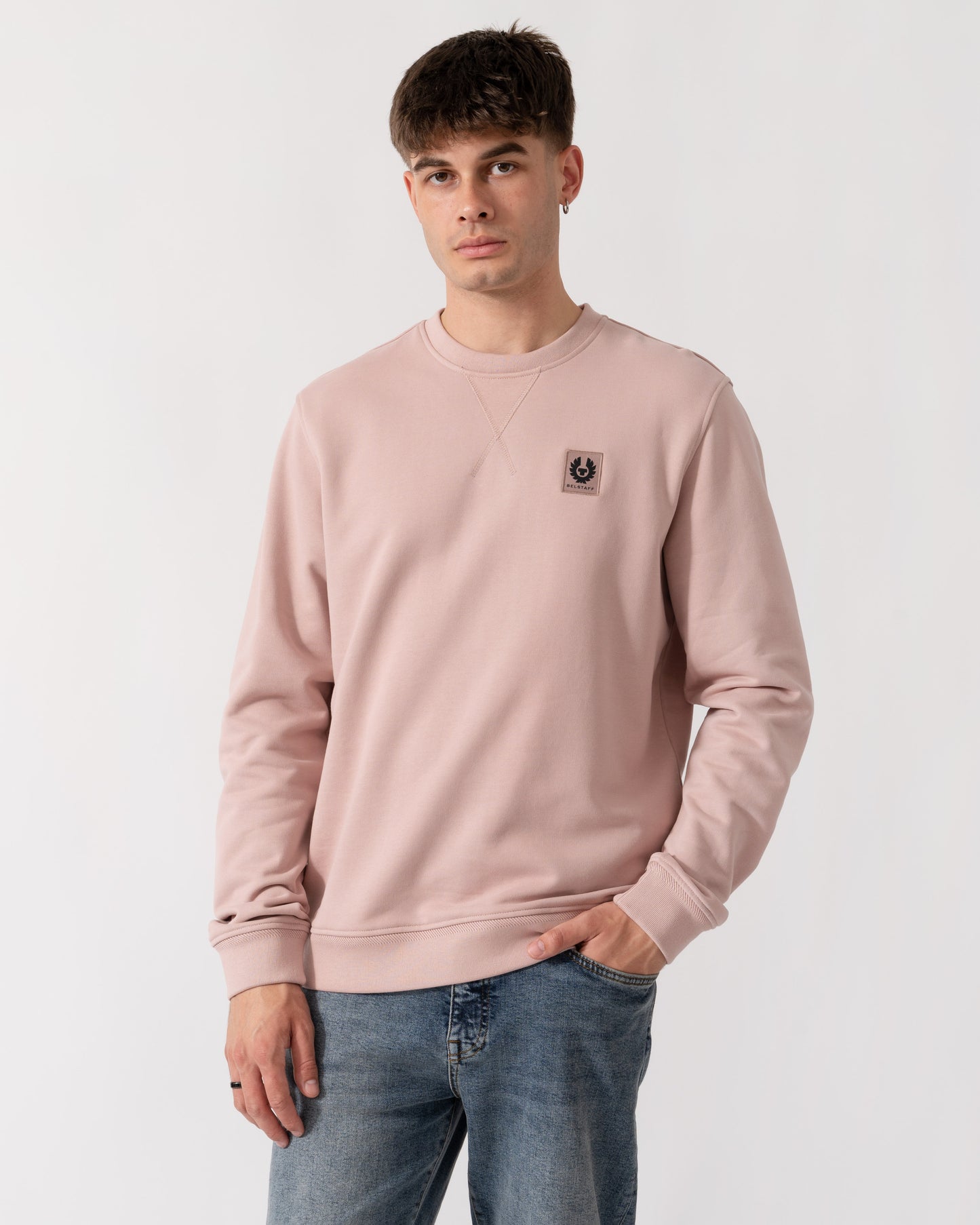 Belstaff Mens Logo Sweatshirt - Dusk Pink