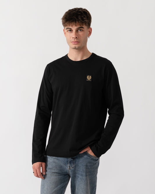 Belstaff Mens Long Sleeved Logo T-Shirt - Black front