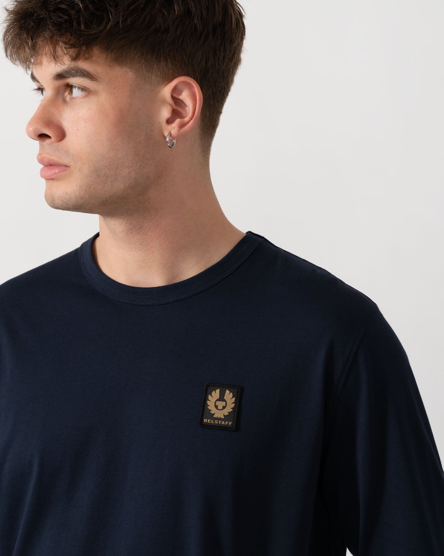 Belstaff Mens Long Sleeved Logo T-Shirt - Dark Ink logo