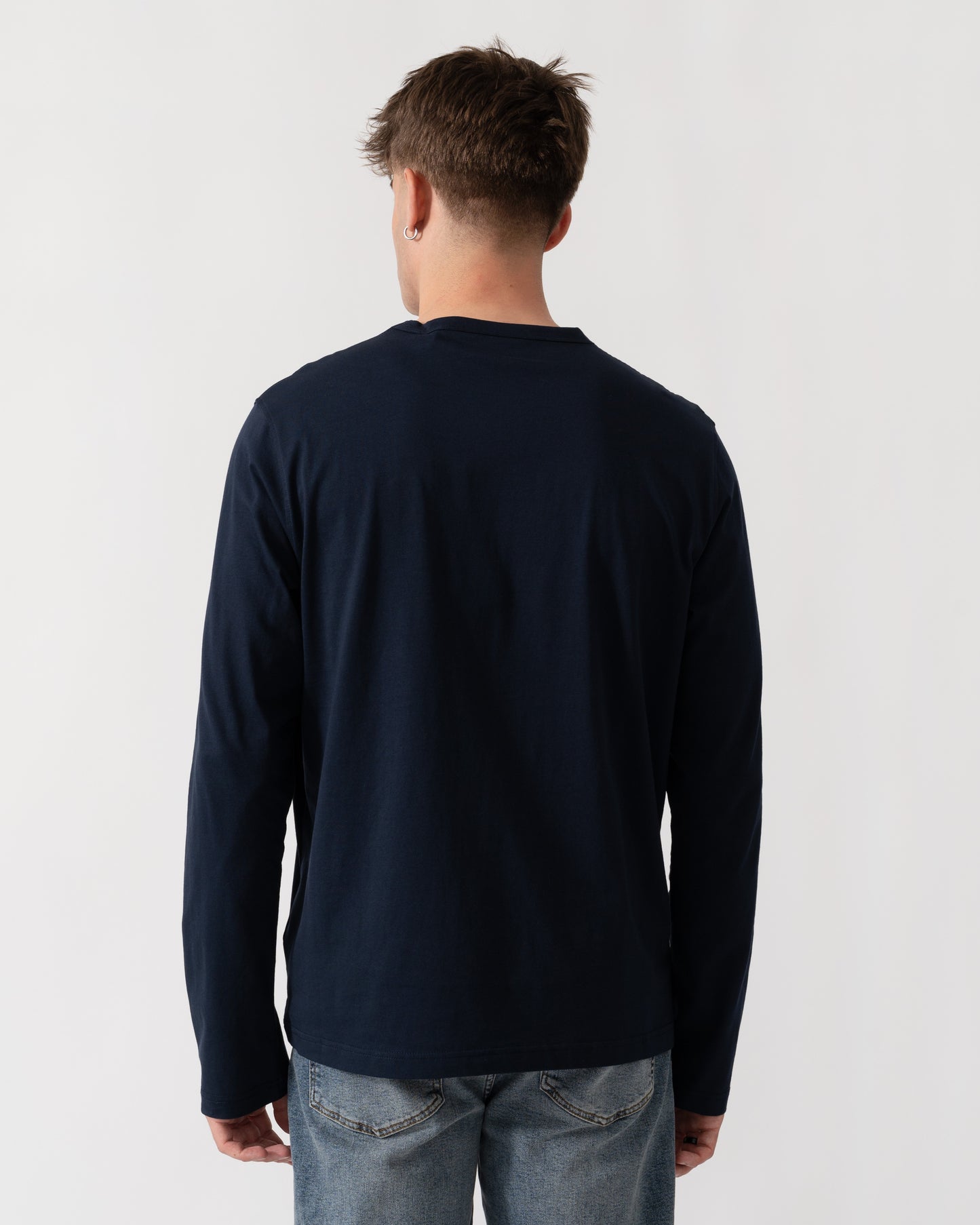 Belstaff Mens Long Sleeved Logo T-Shirt - Dark Ink back