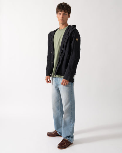 full length of a model wearing a Belstaff Mens Marsh Jacket in Black