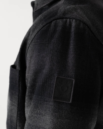Detail of Belstaff Mens Outpost Shirt Brushed Cotton Flannel - Black