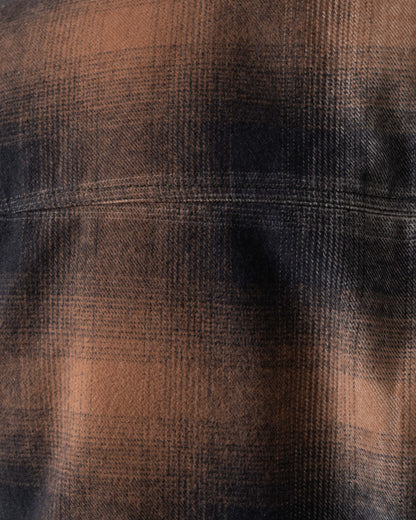 Fabric shot of Belstaff Mens Outpost Shirt Brushed Cotton Flannel - Maple Brown