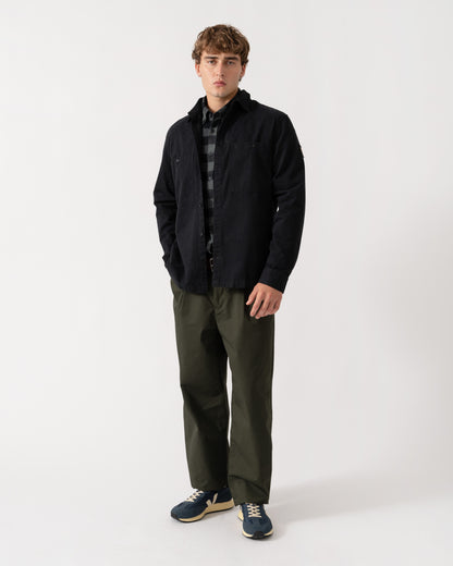 Outfit shot of Belstaff Mens Outpost Shirt Cotton Herringbone - Black