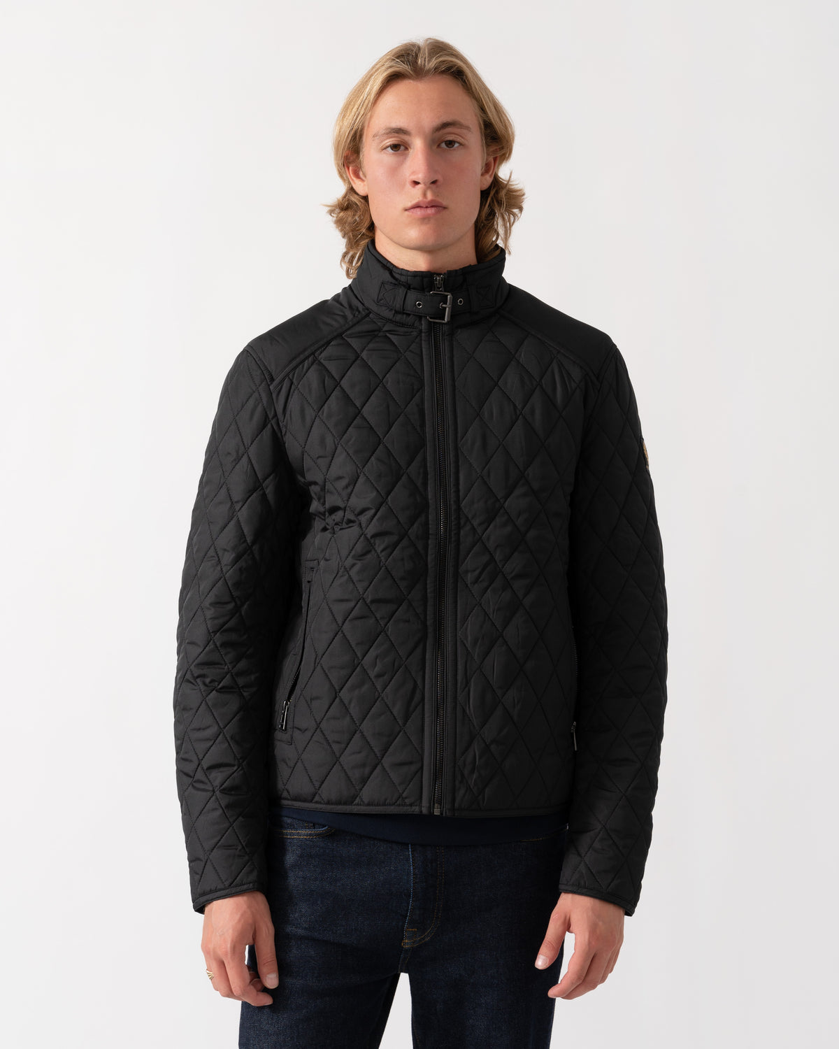 Front of the Belstaff Mens Pembroke Jacket - Black
