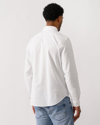back shot of a model wearing a Belstaff Mens Street Shirt in White