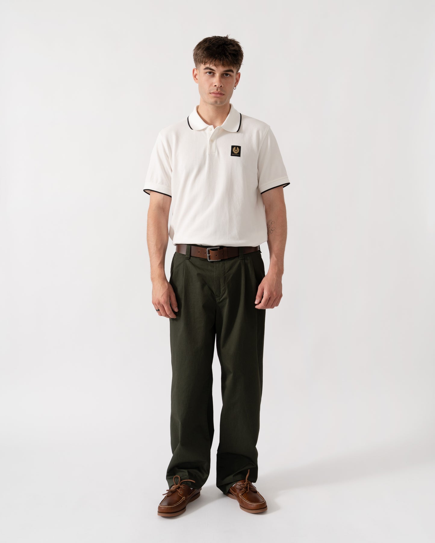 Belstaff Mens Tipped Polo Shirt - White