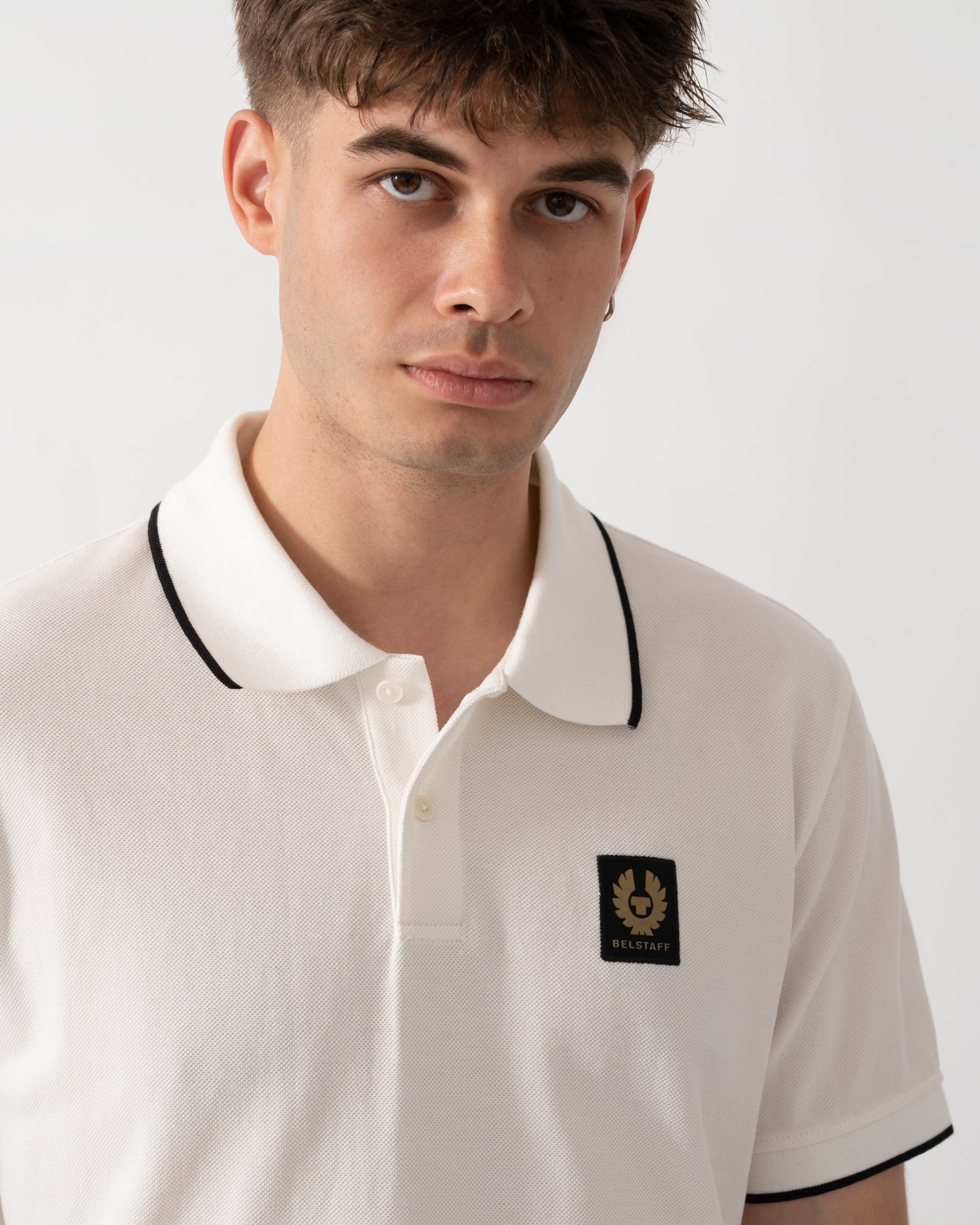 Belstaff Mens Tipped Polo Shirt - White