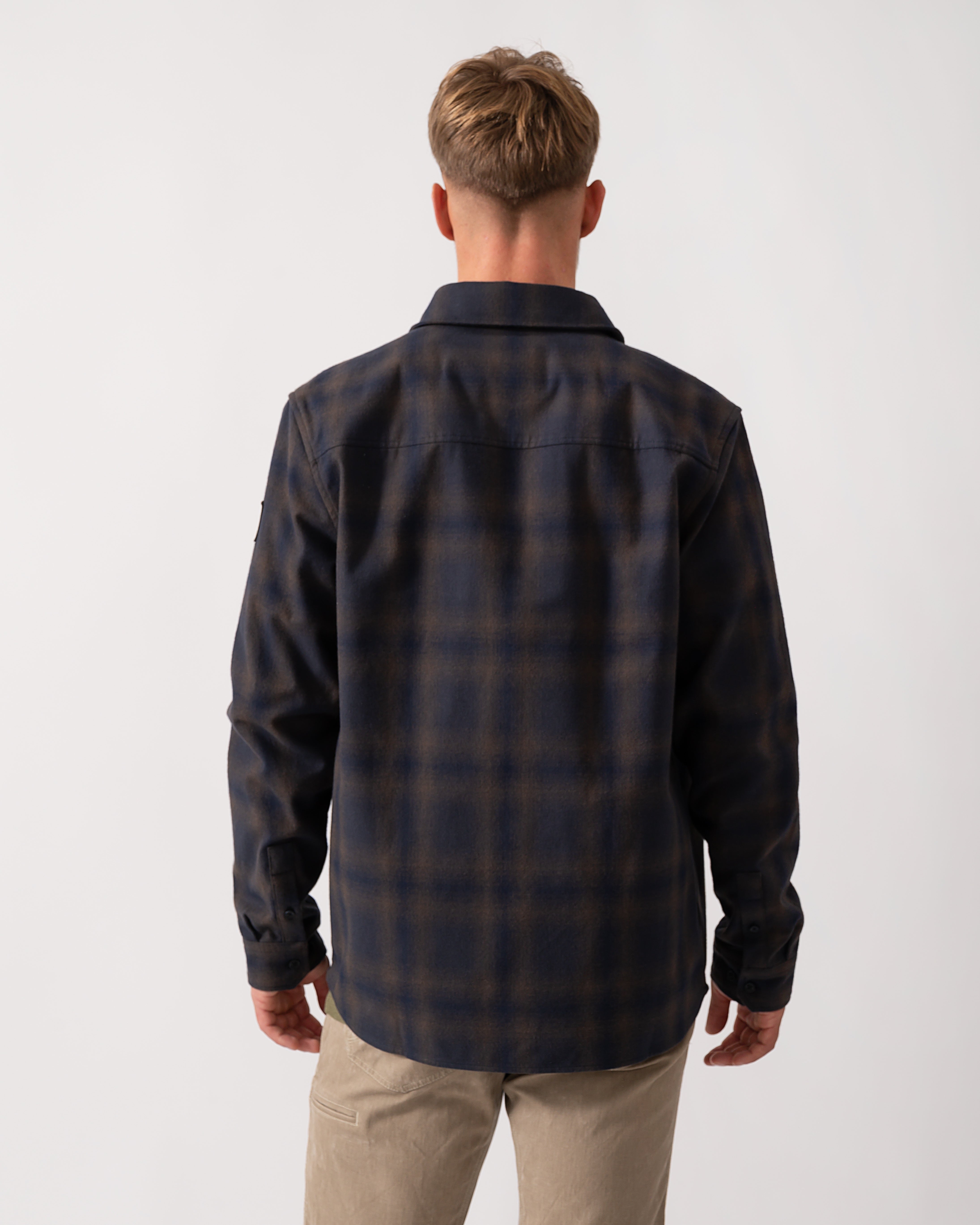Belstaff Outpost Mens Flannel Shirt - Major Brown/Dark Ink