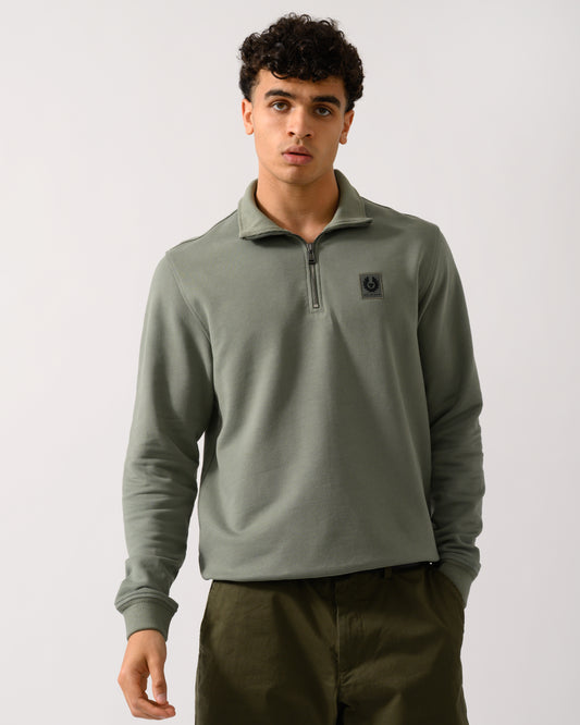 Belstaff Quarter Zip Sweatshirt - Sage Green
