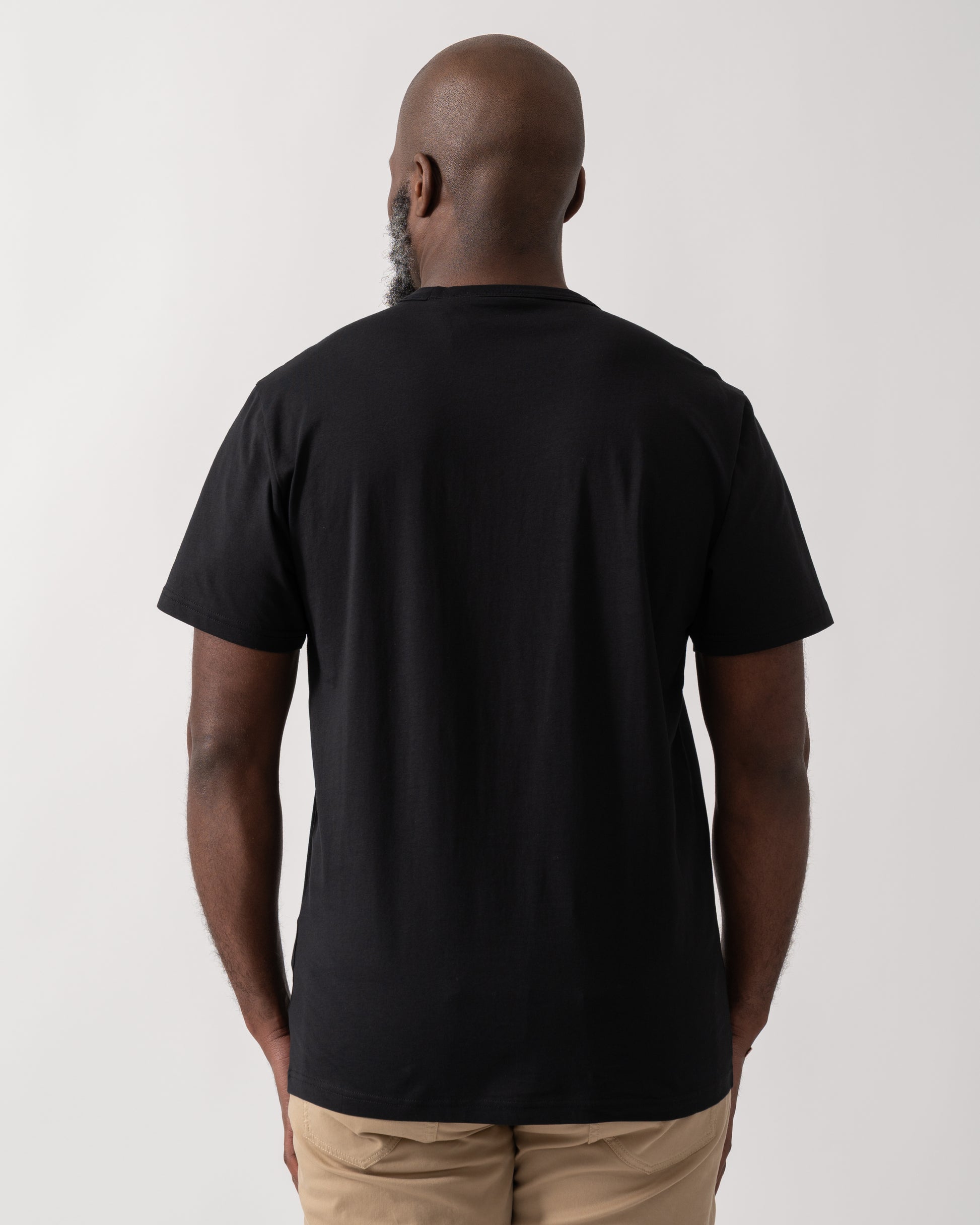 back shot of a model wearing a Belstaff Surface Mens T-Shirt in Black