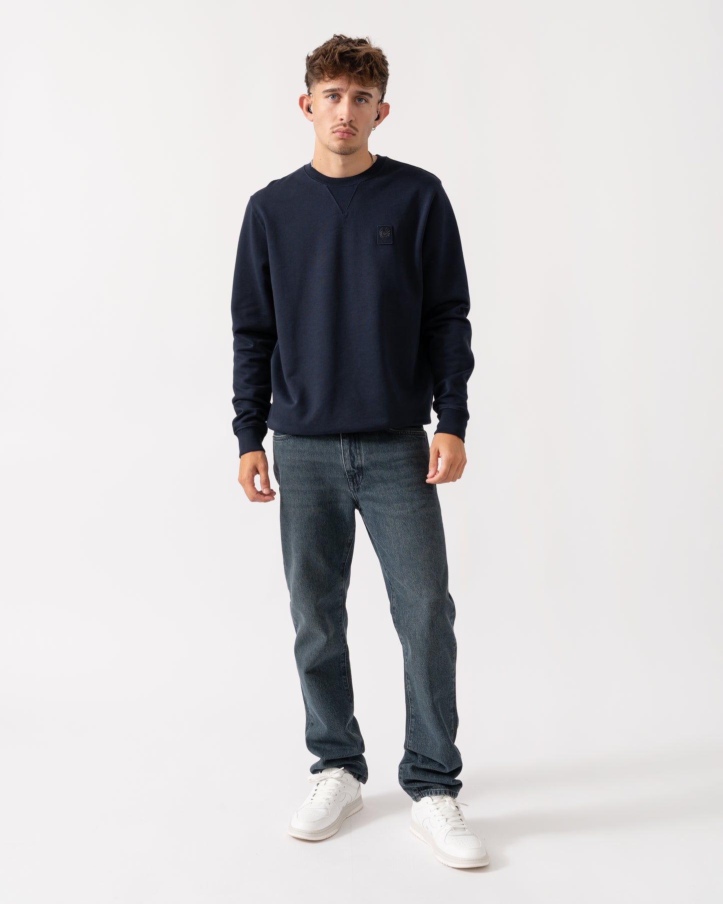 Belstaff Curator Mens Crewneck Sweatshirt - Dark Ink