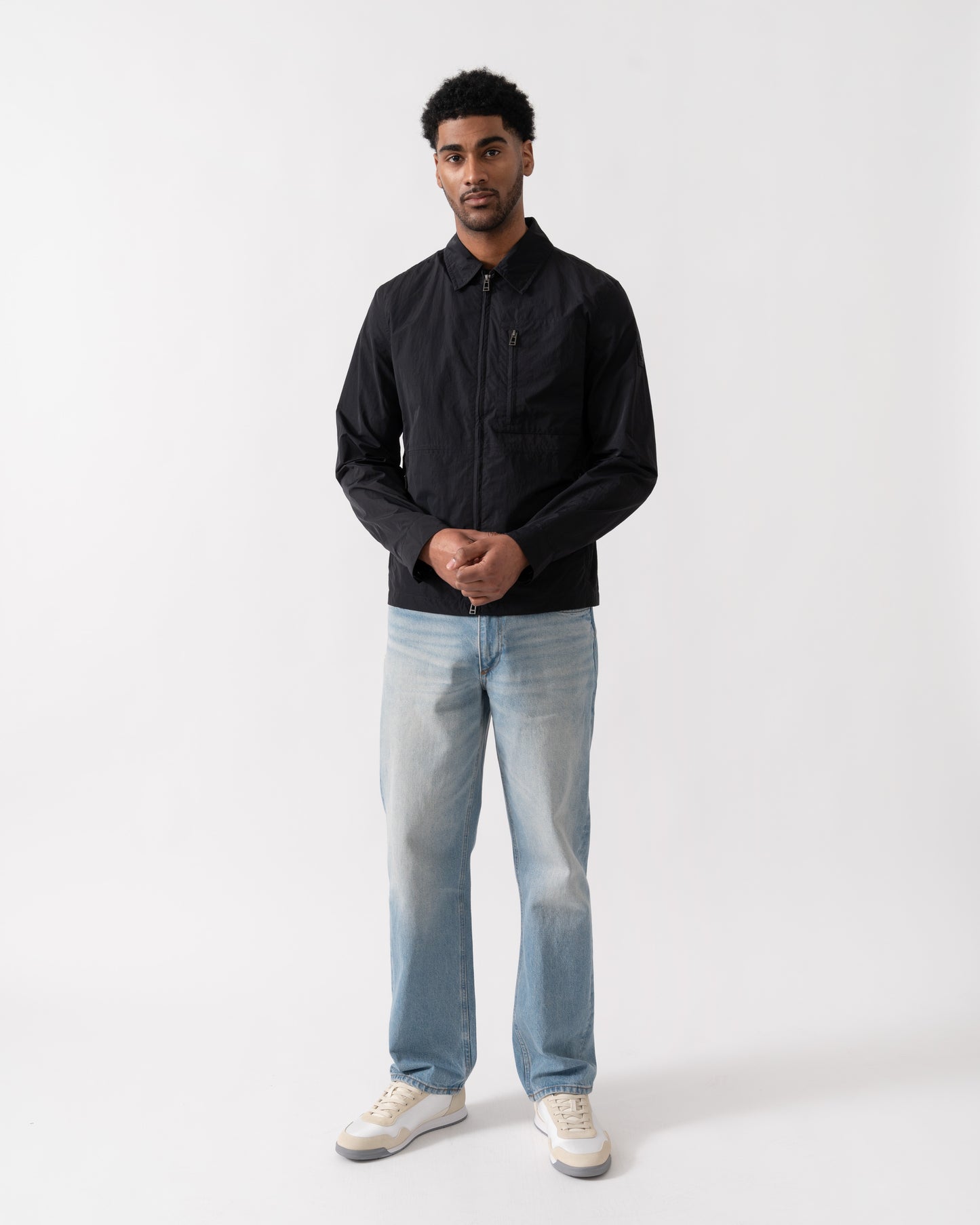 Belstaff Grid Mens Overshirt - Black | CHO | Designer Mens Overshirts