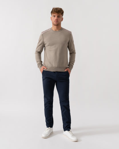 Belstaff Kerrigan Merino Wool Crew Neck Jumper - Dark Sand - Full Length