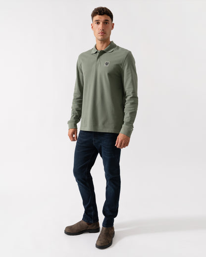 Belstaff Long Sleeved Mens Essentials Polo - Sage Green