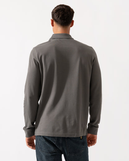 Belstaff Long Sleeved Mens Essentials Polo - Tornado Grey