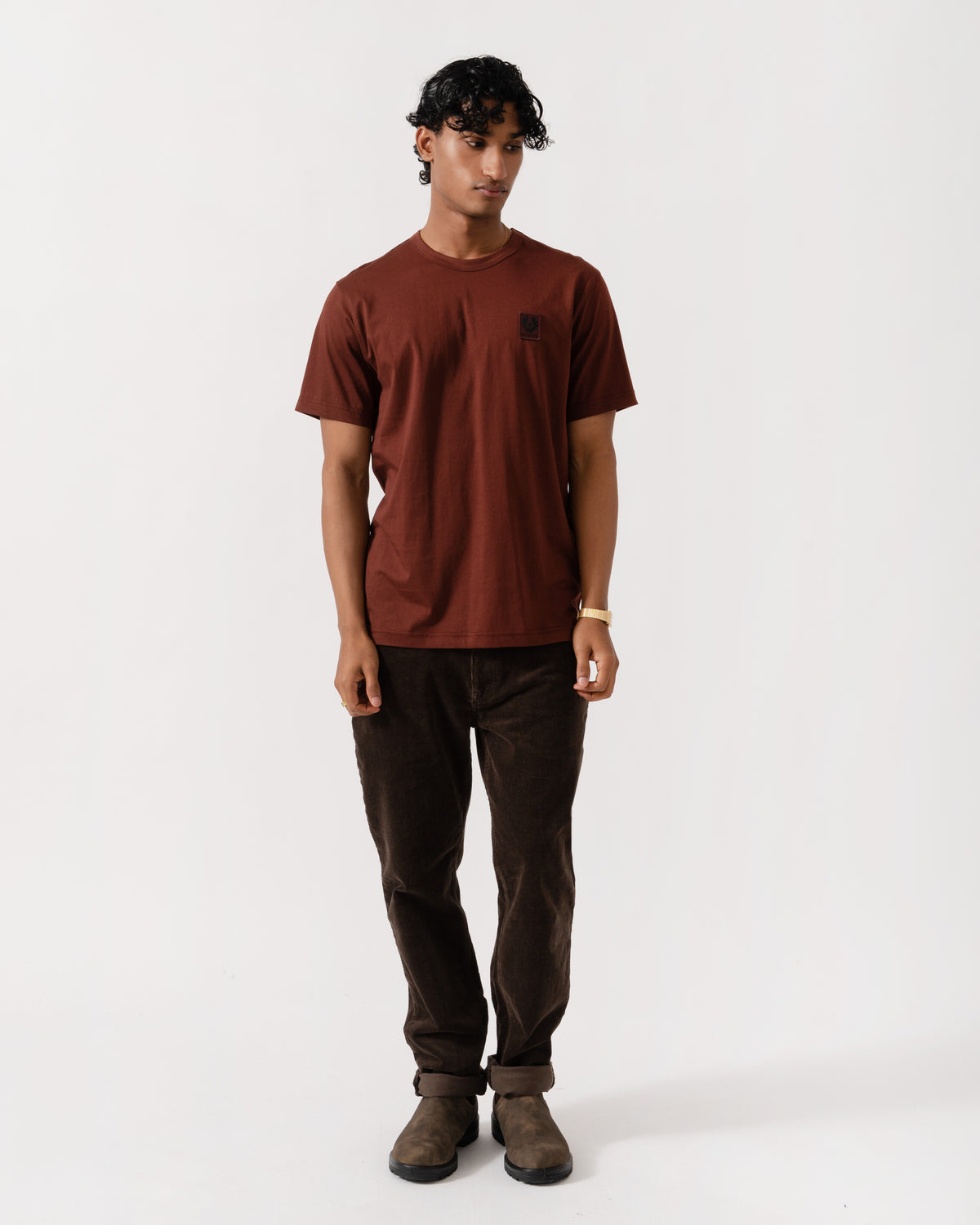 Outfit on the Belstaff Mens Icon Logo T-Shirt - Oxblood