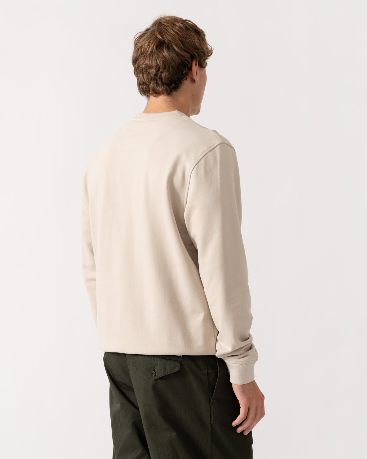 Back of Belstaff Mens Logo Sweatshirt - Pale Stone