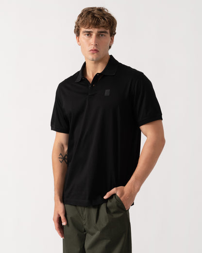 Man wearing Belstaff Mens Steel Polo Shirt - Black