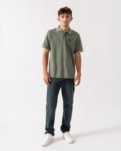 Belstaff Mens Tipped Polo - Sage Green