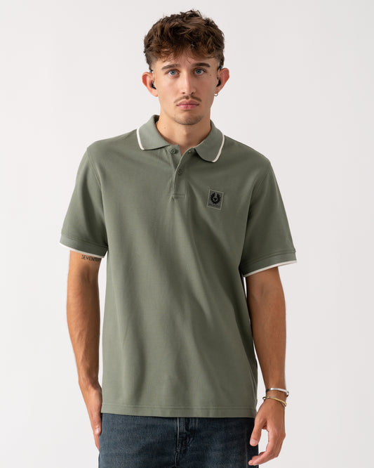 Belstaff Mens Tipped Polo - Sage Green