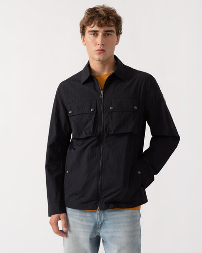 Man wearing Belstaff Mens Tourer Overshirt - Black