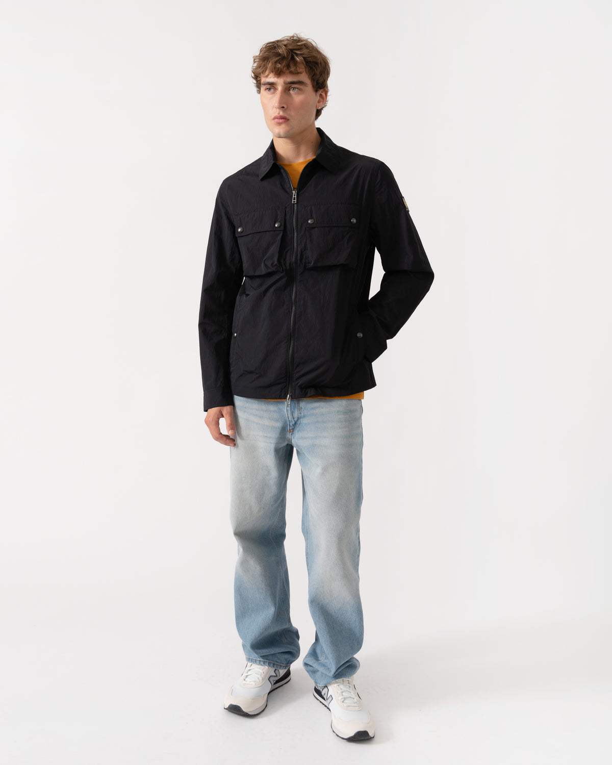 Outfit shot of Belstaff Mens Tourer Overshirt - Black