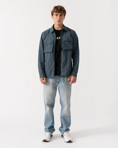 Outfit shot of Belstaff Mens Tourer Overshirt - Petrol