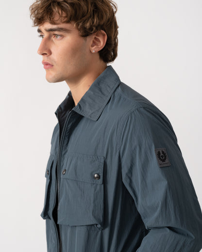 Logo detail of Belstaff Mens Tourer Overshirt - Petrol