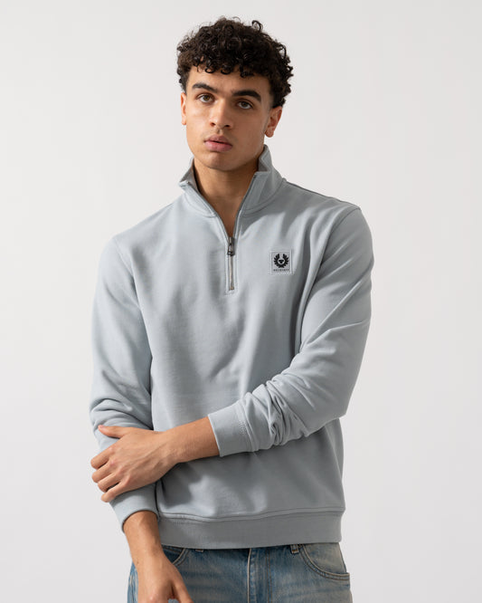 Belstaff Quarter Zip Sweatshirt - Quarry Blue