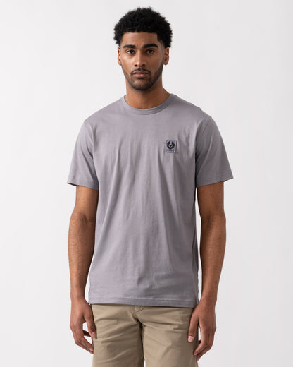 Belstaff Short Sleeved Mens Logo Patch T-Shirt - Faded Indigo | CHO | Designer Mens Logo T-Shirts