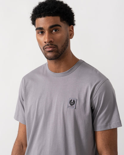 Belstaff Short Sleeved Mens Logo Patch T-Shirt - Faded Indigo | CHO | Designer Mens Logo T-Shirts