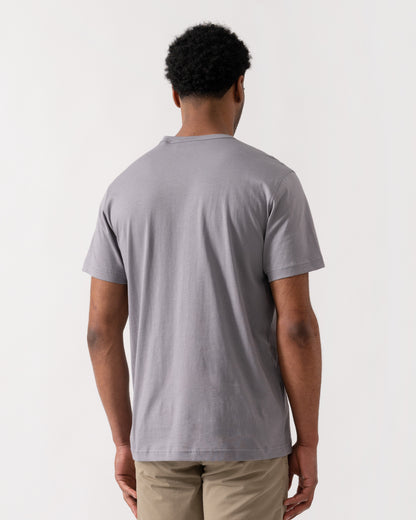 Belstaff Short Sleeved Mens Logo Patch T-Shirt - Faded Indigo | CHO | Designer Mens Logo T-Shirts