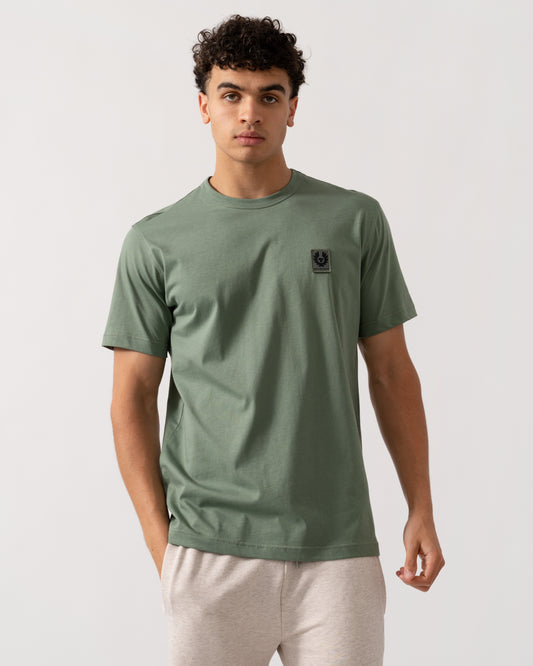 Belstaff Short Sleeved Mens Logo Patch T-Shirt - Sage Green