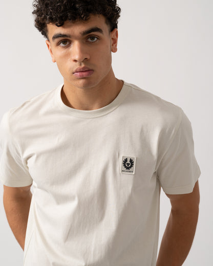 Belstaff Short Sleeved Mens Logo Patch T-Shirt - Silver Birch