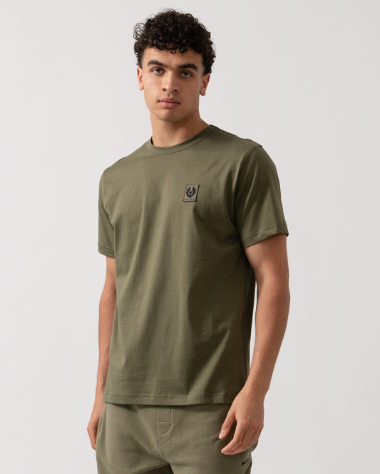 Belstaff Short Sleeved Mens Logo Patch T-Shirt - True Olive