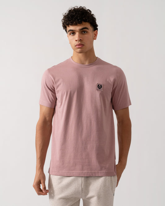 Belstaff Short Sleeved Mens Logo Patch T-Shirt - Wood Rose