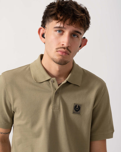 Belstaff Short Sleeved Mens Polo - Fatigue Green detail