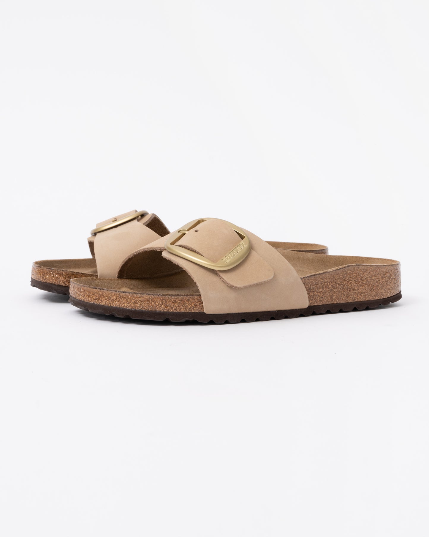 Birkenstock Madrid Big Buckle Womens Nubuck Leather Sandals in Sandcastle