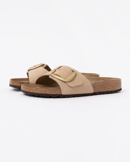Birkenstock Madrid Big Buckle Womens Nubuck Leather Sandals in Sandcastle