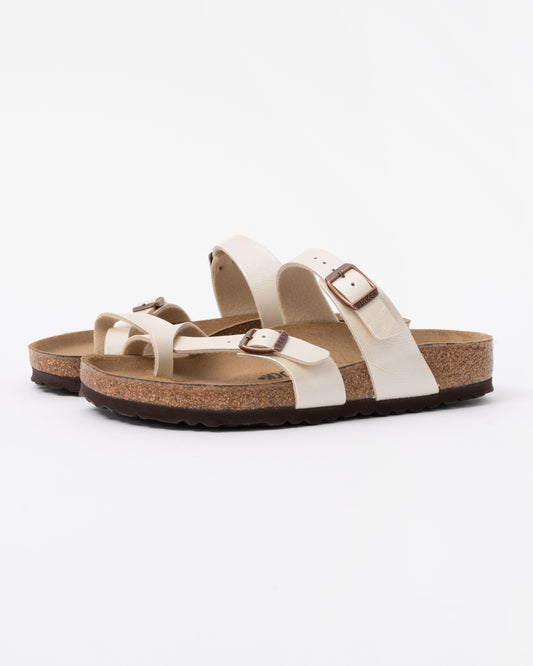 Birkenstock Mayari Birko Flor Womens Sandals in Graceful Pearl White