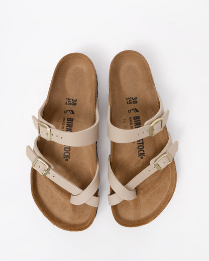 top view of Birkenstock Mayari Birko Flor Womens Sandals in Sandcastle